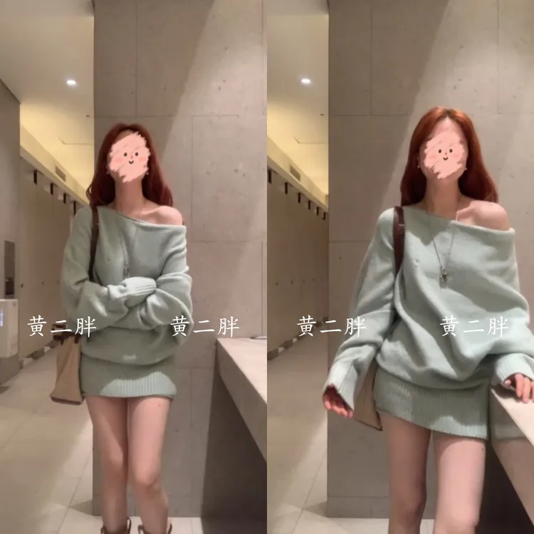 韩系早秋高级感巨好看两件套女2025新款慵懒风毛衣短裤穿搭一整套