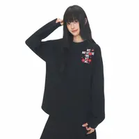 MEVSME落花长袖情侣春秋休闲百搭上衣潮牌复古男女T恤休闲打底衫