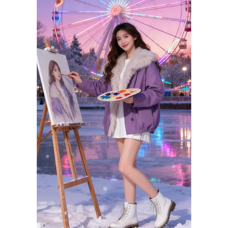 温柔风保暖棉服外套女时尚百搭棉衣2026年冬季设计感新款加绒加厚