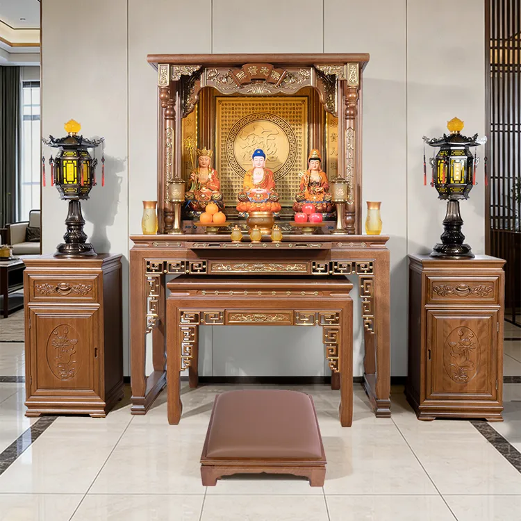 信义达实木汉式大套龛供桌条案中堂香案香火桌农村中堂柜贡桌