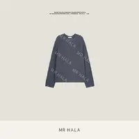 MRHALA 斌道廓型羊驼毛桑蚕丝交织手工编织长袖毛衣女 LM53092