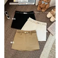 【9935性感口袋款高腰显瘦防走光短裙】
