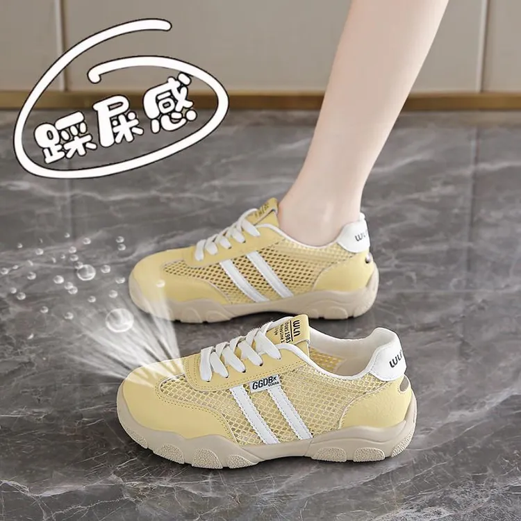 女鞋踩屎感镂空德训鞋女夏季透气洞洞跑鞋34码不累脚薄款运动网鞋