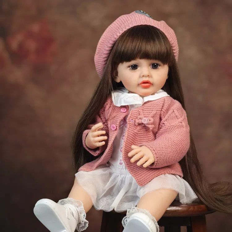 中文对话+学舌全胶仿真娃娃贝雷帽换装娃娃女孩玩具生日礼物