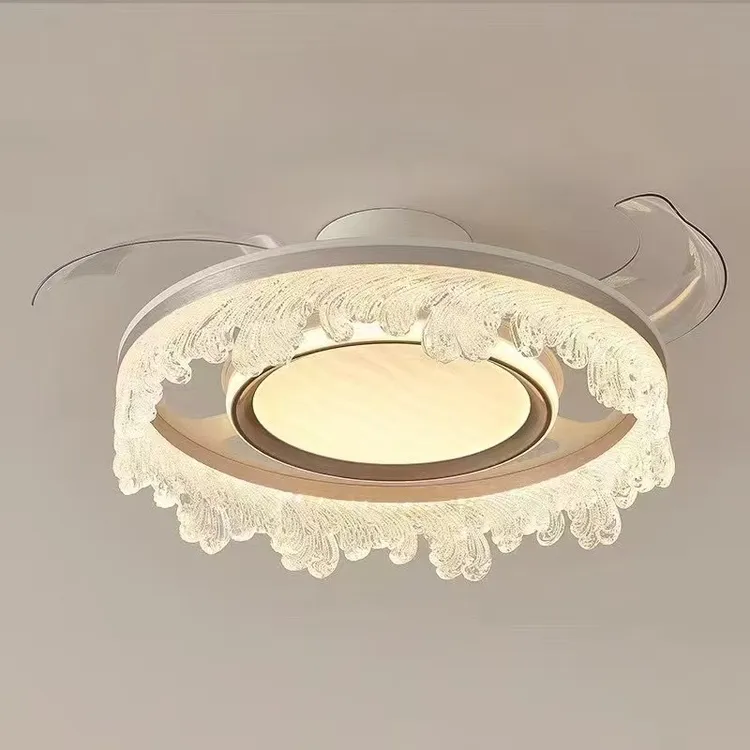 中山灯具新款轻奢卧室客厅吸顶风扇灯餐厅隐形吊扇灯上档次大气