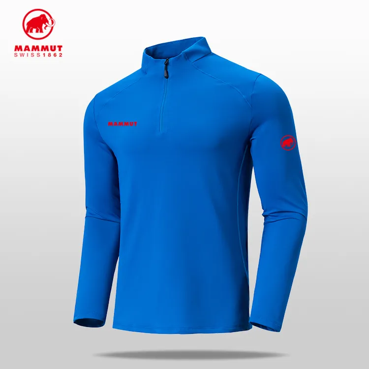 MAMUT/猛犸红标男士长袖速干立领T恤衫户外运动骑行春秋打底上衣