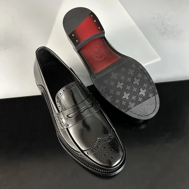 双11活动特别回馈款真皮大底男士皮鞋英伦韩版雅痞休闲雕花乐福鞋