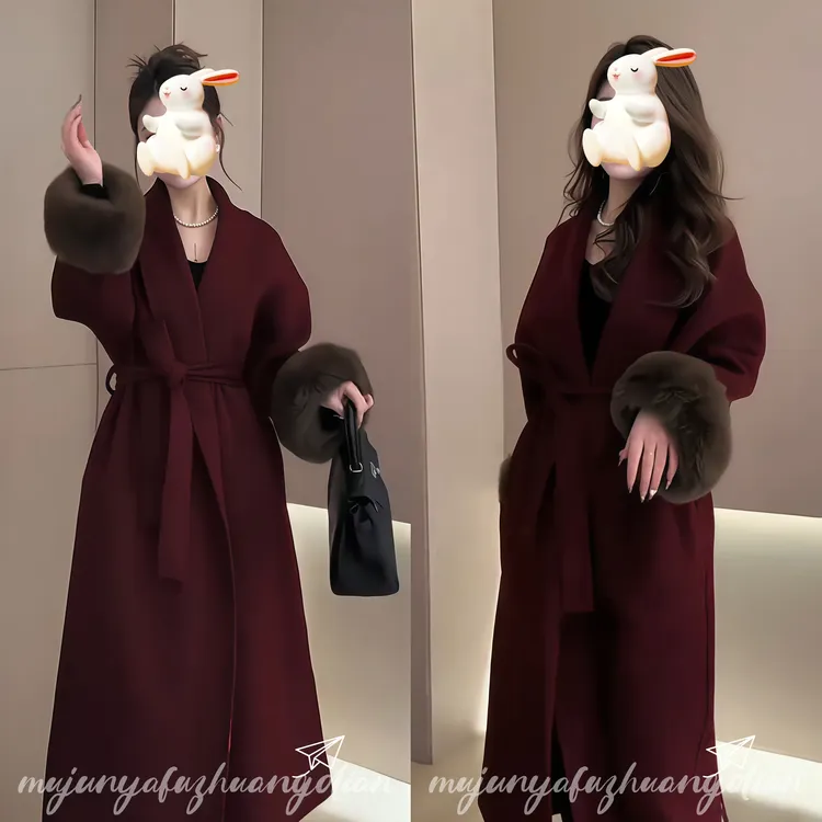 名媛气质时尚高级感宽松显瘦长袖毛呢外套2025年春秋新款大衣女