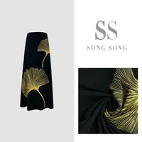 SONG-原创【金杏锦华】“莱赛尔天丝”定位花显瘦半身裙