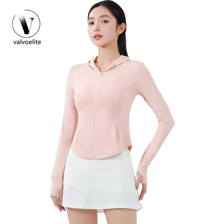 VALVOELITE浪漫防晒衣女夏季户外修身凉感瑜伽显瘦紧身防晒服长袖