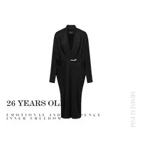 26YEARSOLD黑色秋冬厚宽松外显瘦慵懒松弛软糯轻奢长开衫外套3791