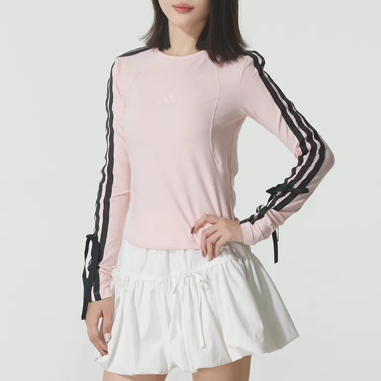 Adidas阿迪达斯长袖女秋季三条纹舞动系列运动T恤打底衫KG3860