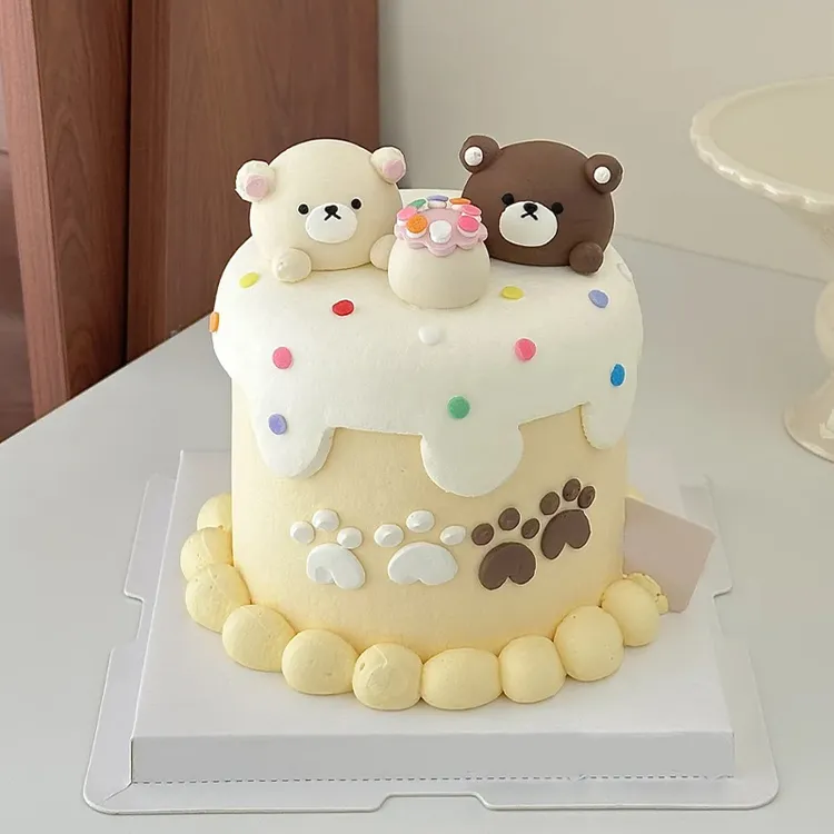 网红定制轻松熊纪念日生日蛋糕抖音团购附近门店免费配送上门