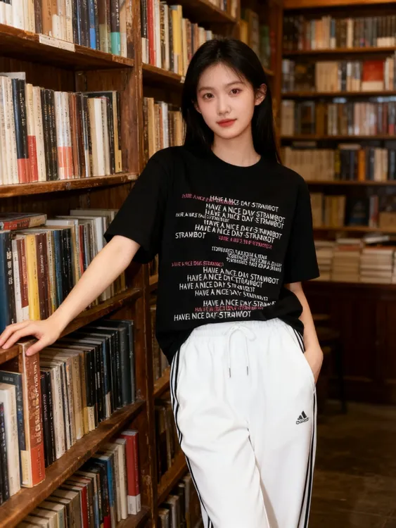 短袖字母印花T恤百搭圆领潮流ins街头国潮休闲美式个性