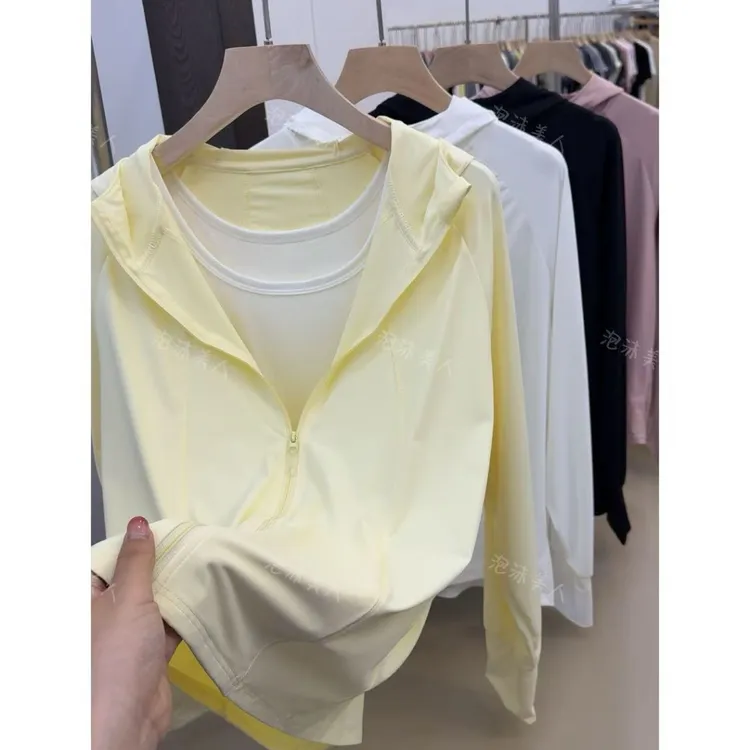 私服防晒衣」必入柠檬黄！日常穿搭透气显瘦防晒防紫外线上衣女25夏