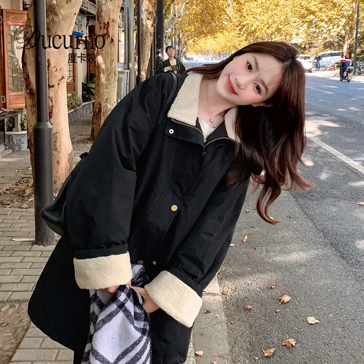 欧洲站韩系高端工装羽绒服外套女装冬季加厚时尚宽松大气保暖外套