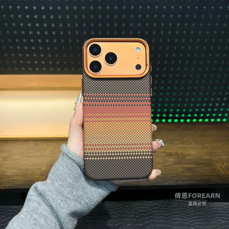 适用于苹果17promax手机壳新款17pro保护套iPhone17磁吸凯夫拉纹