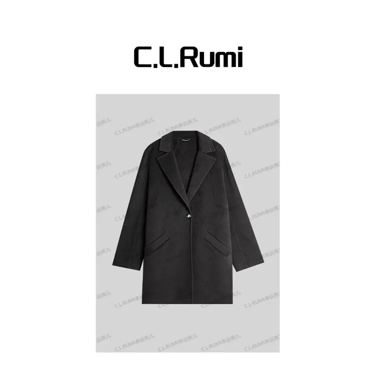 【Rumi精选】”苏黎世”25秋冬宽松羊毛羊绒双面呢一粒扣大衣7246wt