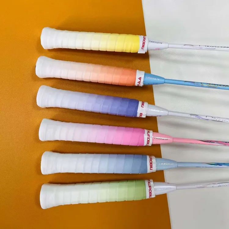 渐变手胶吸汗防滑网球拍手柄缠带黏性羽毛球拍彩虹色手胶