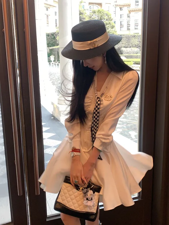 【雅乔定制】漫游塞纳 气质修身白色衬衫连衣裙短裙DYYY-25055959