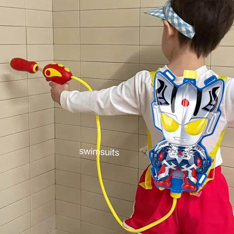 儿童奥特超人背包水枪儿童玩具抽拉式男孩沙滩打水仗神器幼儿园夏