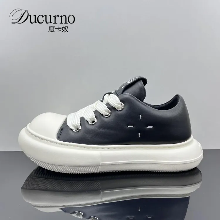 鞋子男米奇头德比鞋高端潮流大头厚底休闲板鞋百搭小丑胖丁面包鞋