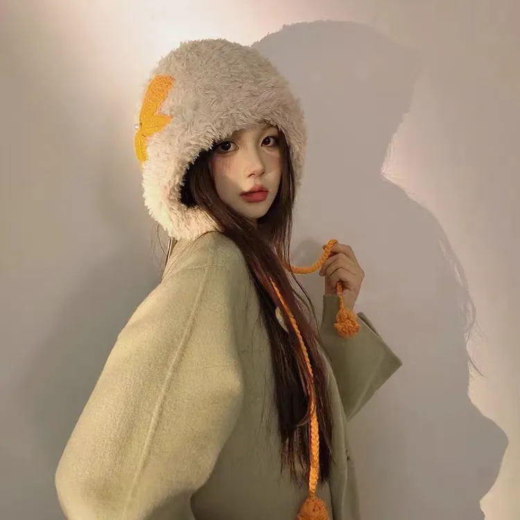 帽子女秋冬季新款蝴蝶结护护耳帽防寒保暖文艺百搭甜美针织毛线帽