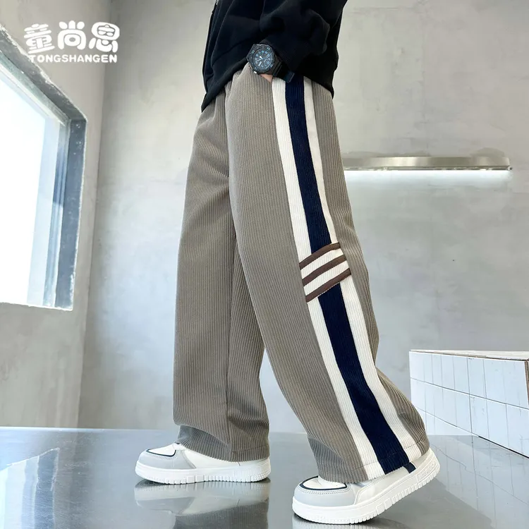 男童裤子秋装2025新款儿童休闲裤春秋款大童帅气男孩宽松直筒长裤