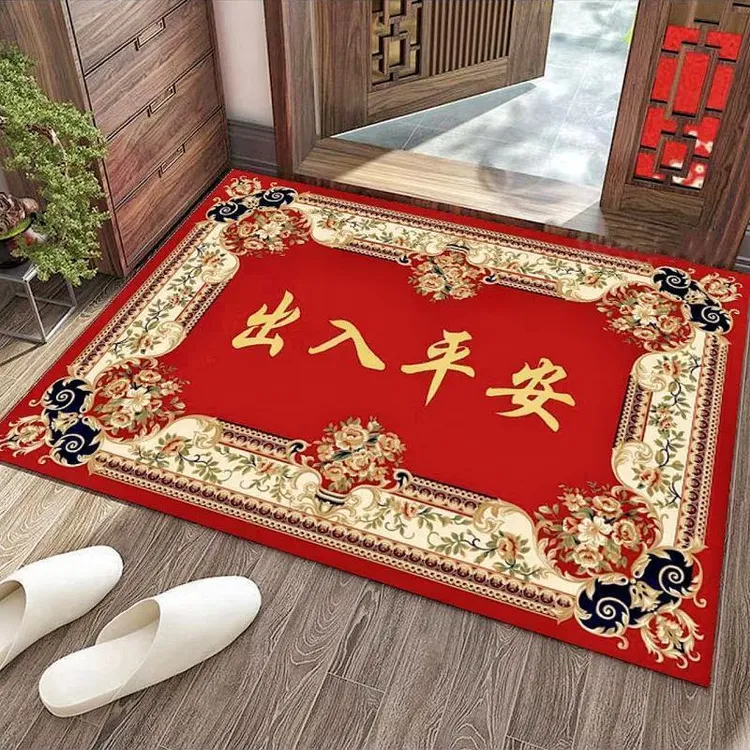 硅藻泥加厚防滑可擦洗门垫家用红色入户门地垫卫生间浴室吸水脚垫