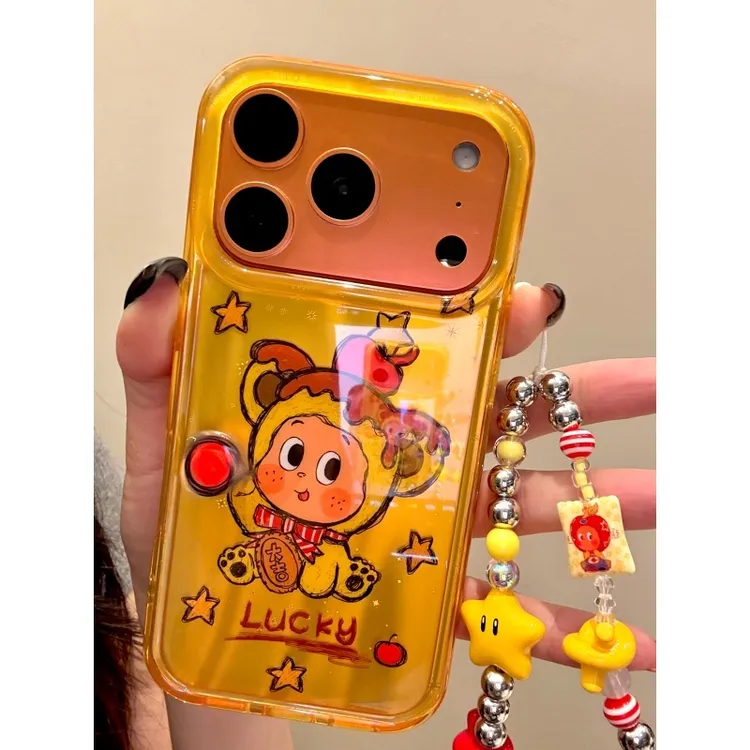 适用苹果iphone17promax小熊星星16pro链链15创意可爱14ins手机壳