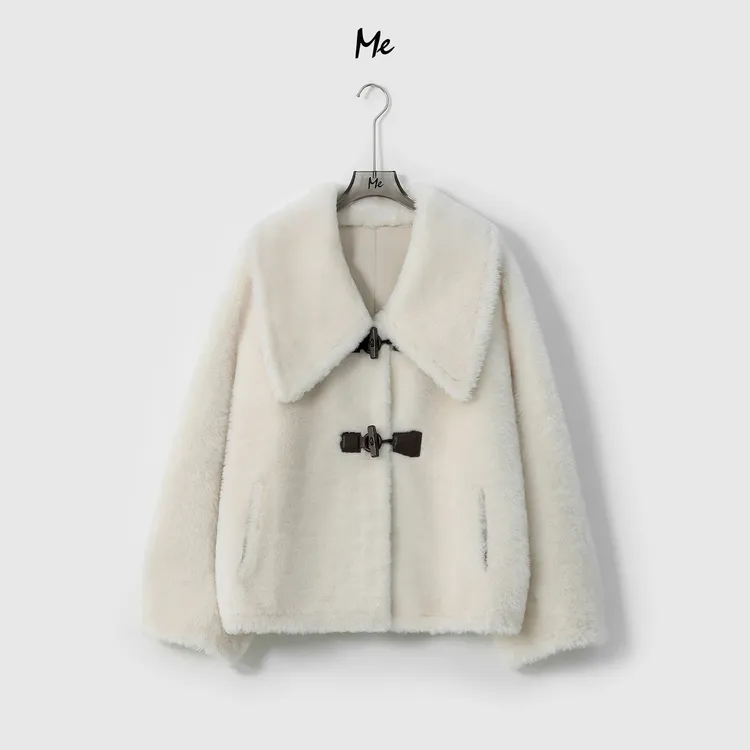 ME【南非进口巴卡雪山奇缘美利奴皮毛一体】御寒短款皮草MESA5406