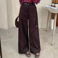【弧形立体分割】弯刀香蕉牛仔阔腿裤  （带腰带）