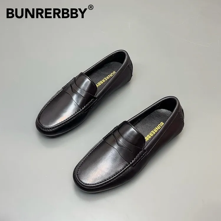 2025年新款【品牌正品】夏季透气豆豆鞋男皮鞋真皮商务一脚蹬乐福鞋