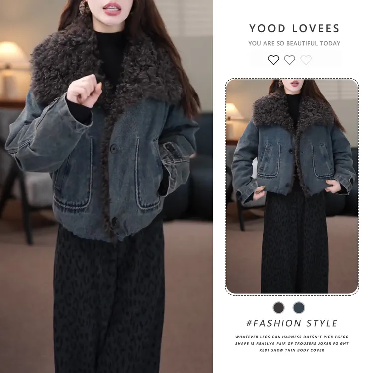 2025冬新款外套气质韩版显瘦减龄高级休闲保暖拼接时尚翻领短外套