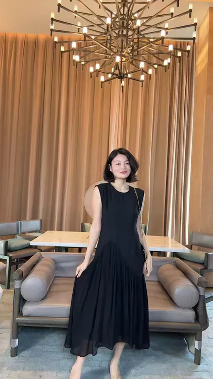  TANTAN  气质时尚拼接网纱连衣裙1560