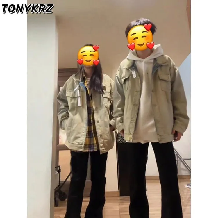 TONYKRZ美式牛仔外套男女款春秋高级感穿搭vintage夹克工装牛仔衣