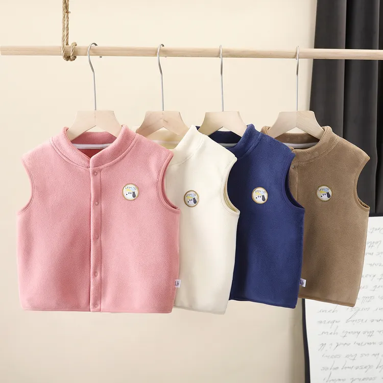 儿童秋冬款加厚马甲宝宝双面奥粒绒背心男孩加绒坎肩女童上衣打底