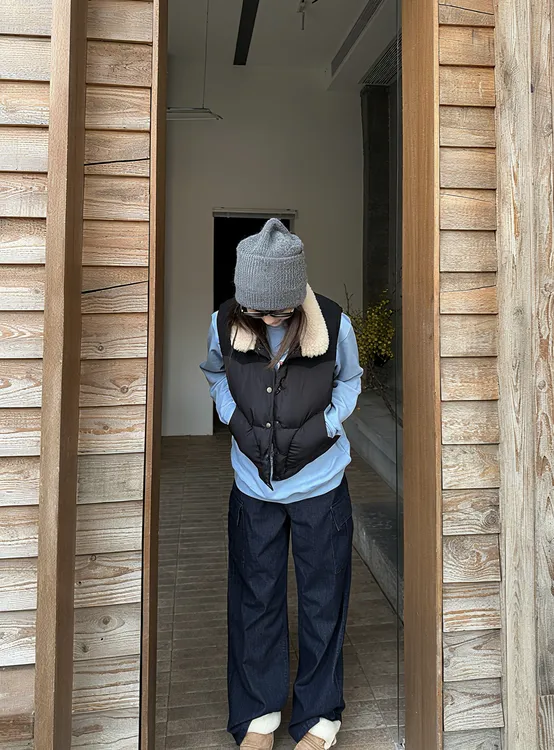 SEVENFUOO0-【毛领马甲】羽绒服