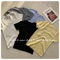 【萱萱服饰】DX744早春新款纯色时尚百搭显瘦气质休闲简约短袖T恤女