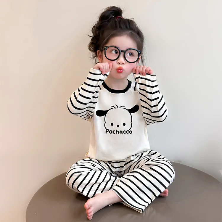 女童睡衣春秋款2025新款洋气宝宝纯棉长袖可爱家居服儿童春装套装