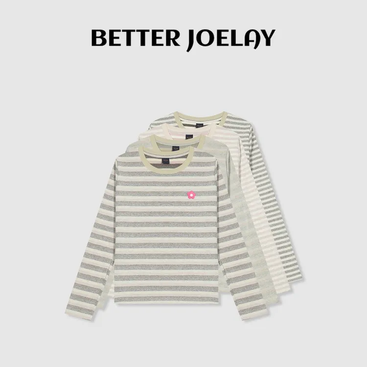 BETTER JOELAY-【六瓣小花】时尚百搭T恤长袖慵懒简约休闲风KH3518