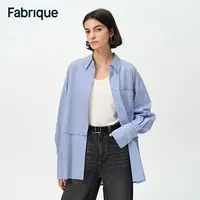 Fabrique达人孟大宝同款云朵刺绣UPF40+防晒衬衫时尚长袖衬衣