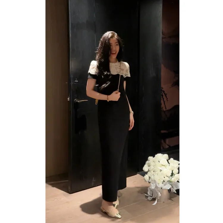 【N·COU】25夏新款【朝花夕拾】气质蕾丝拼接连衣裙DY22720