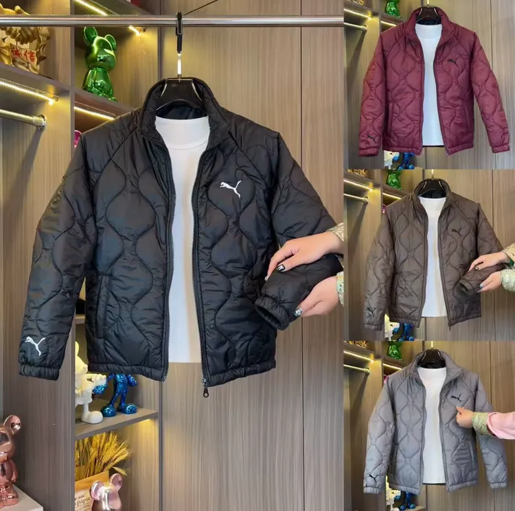 冬季新款薄棉暗纹扎格百搭保暖运动棉服