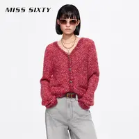 【商场同款新品】Miss Sixty2025秋针织外套V领法式小香风高级感