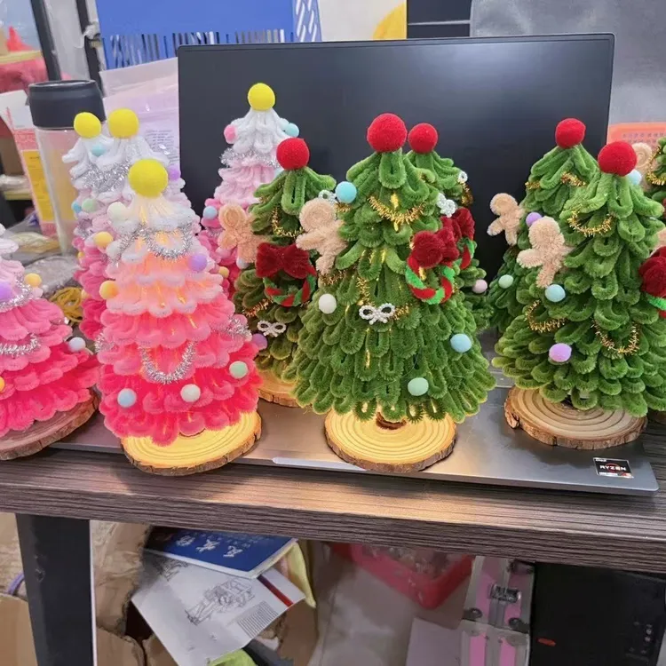 【扭扭棒成品圣诞树】元旦跨年送朋友夜市摆摊厂家直发可批发diy