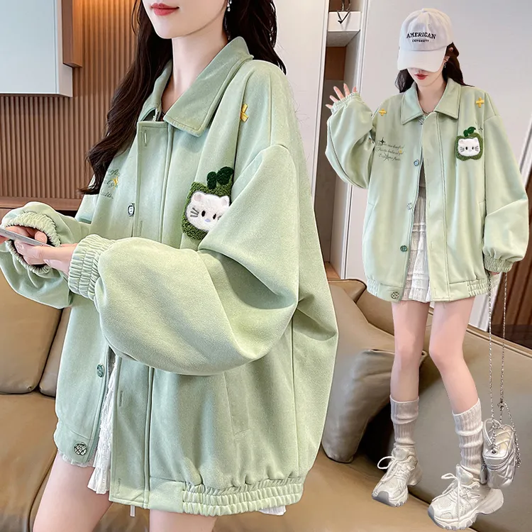 12岁女大童美式棒球服13岁少女春秋装15初中学生洋气宽松夹克外套