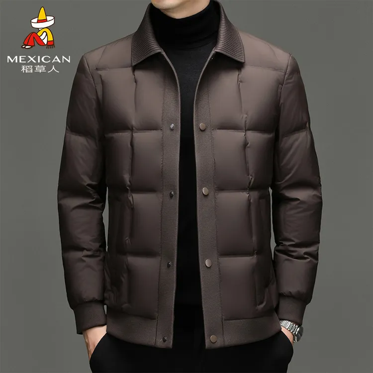 【90鸭绒轻奢系列】稻草人高档男士羽绒服翻领秋冬新款保暖外套