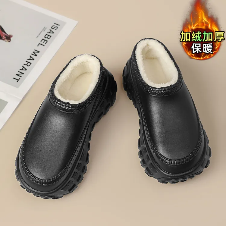 短筒雨鞋女款冬季保暖棉鞋耐磨防滑防水厨房家政不累脚工作厨师鞋