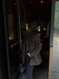 OSENSO“耀黑女王”秋冬苏力羊毛老钱风百搭时髦西装外套XZ250840